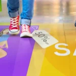 Custom floor sticker printing for shops and malls in Dubai UAE