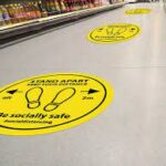 Custom floor sticker printing for shops and malls in Dubai UAE